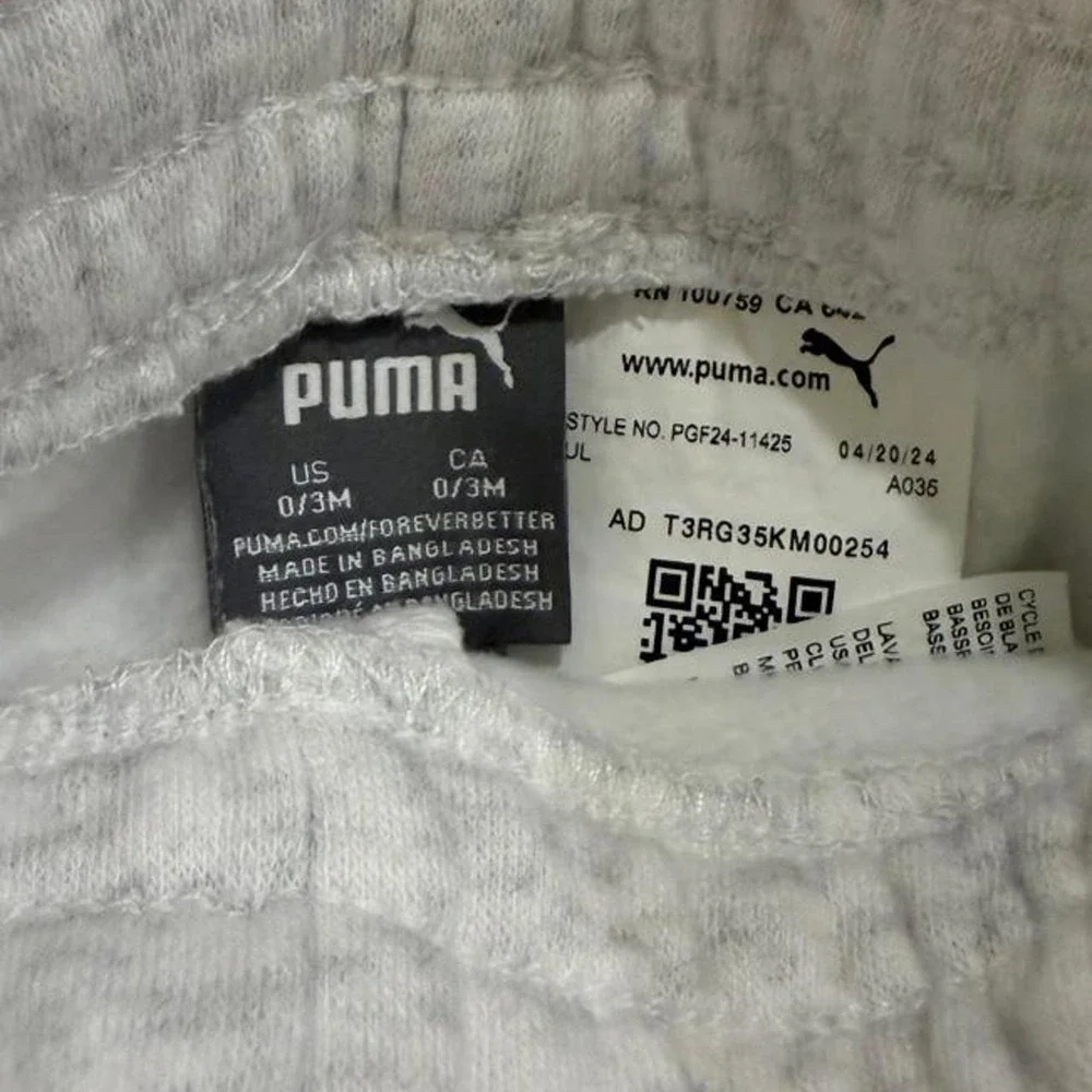 Puma Baby Boys 3-Piece Tracksuit Set Gray Purple Lime Green 0-3M PGF24-11425